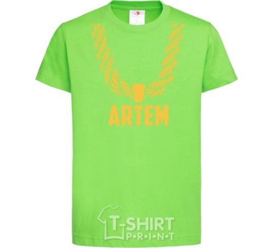 Детская футболка Artem золотая цепь Лаймовый фото