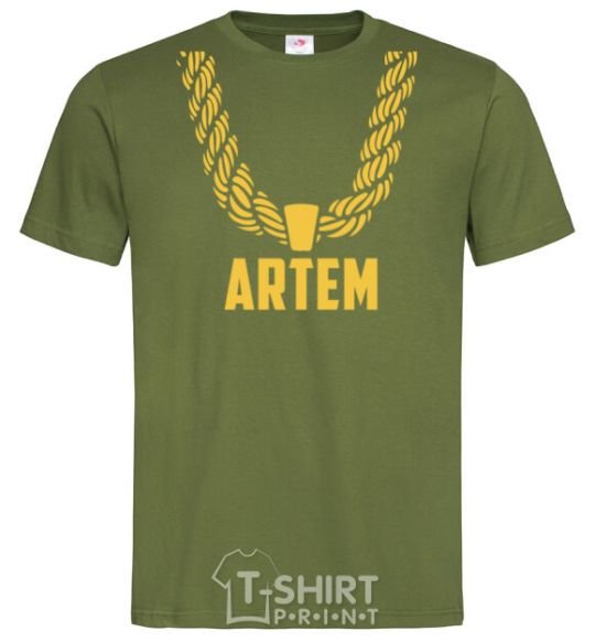 Men's T-Shirt Artem gold chain millennial-khaki фото