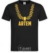 Men's T-Shirt Artem gold chain black фото