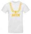 Men's T-Shirt Artem gold chain White фото