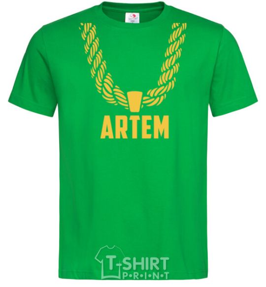 Men's T-Shirt Artem gold chain kelly-green фото