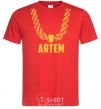 Men's T-Shirt Artem gold chain red фото