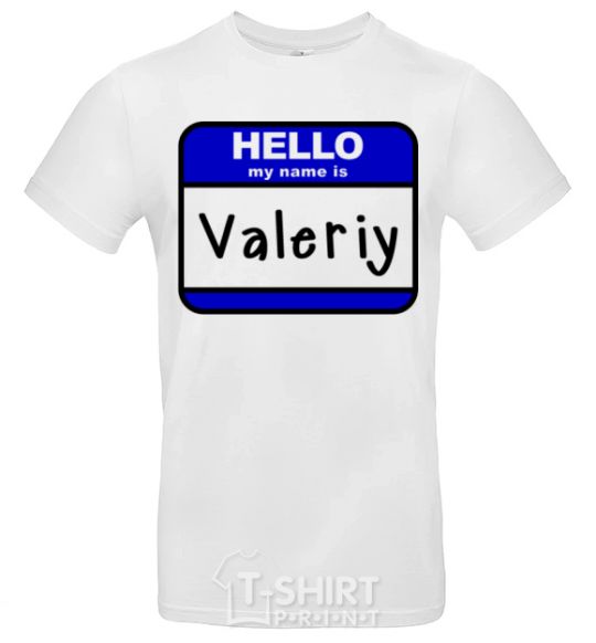 Men's T-Shirt Hello my name is Valeriy White фото