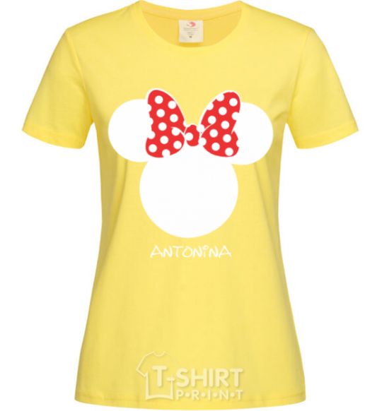 Женская футболка Antonina minnie mouse Лимонный фото
