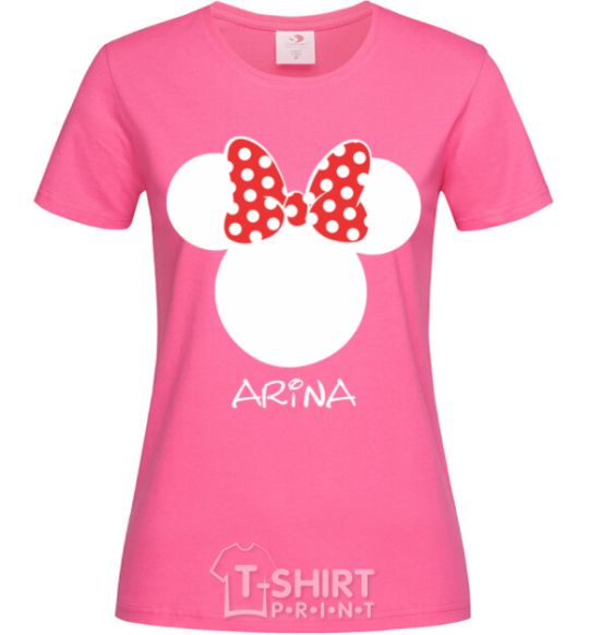 Женская футболка Arina minnie mouse Ярко-розовый фото