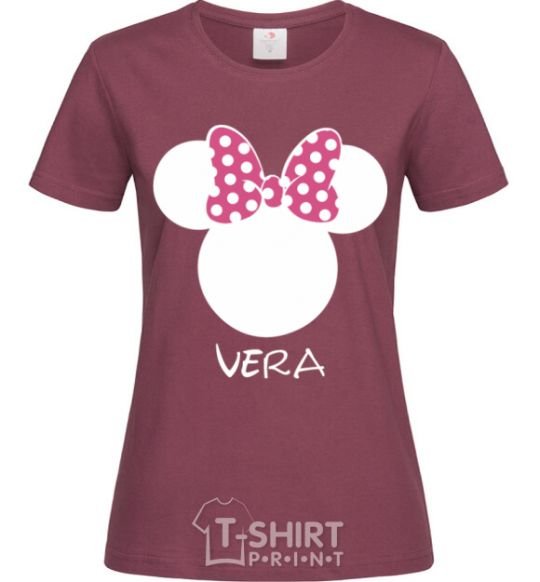 Women's T-shirt Vera minnie mouse burgundy фото