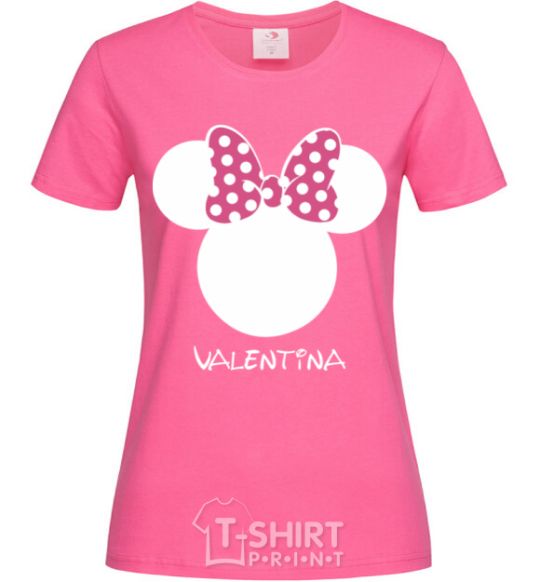 Женская футболка Valentina minnie mouse Ярко-розовый фото