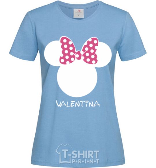 Women's T-shirt Valentina minnie mouse sky-blue фото