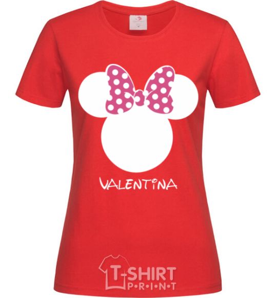 Women's T-shirt Valentina minnie mouse red фото