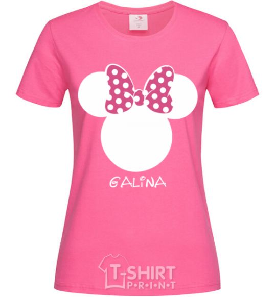Женская футболка Galina minnie mouse Ярко-розовый фото