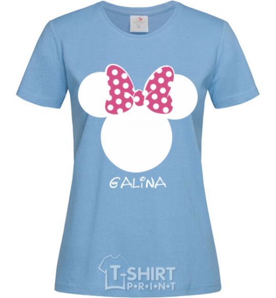 Women's T-shirt Galina minnie mouse sky-blue фото