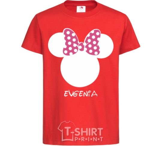 Kids T-shirt Evgenia minnie mouse red фото