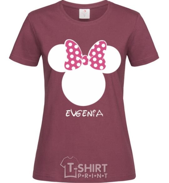 Women's T-shirt Evgenia minnie mouse burgundy фото