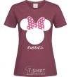 Women's T-shirt Evgenia minnie mouse burgundy фото