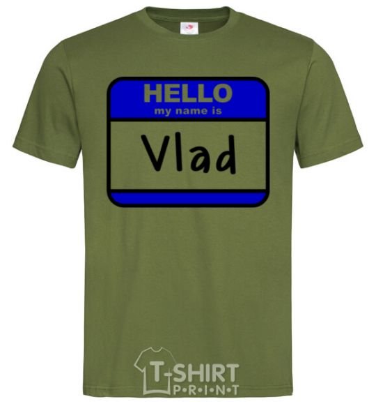 Men's T-Shirt Hello my name is Vlad millennial-khaki фото