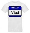 Мужская футболка Hello my name is Vlad Белый фото