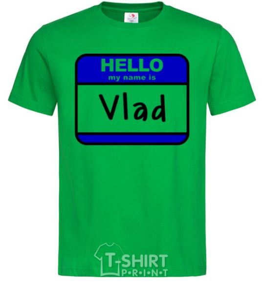 Men's T-Shirt Hello my name is Vlad kelly-green фото