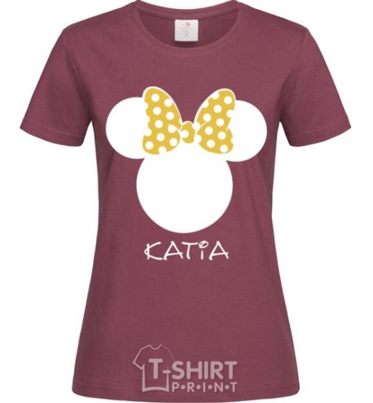 Women's T-shirt Katia minnie mouse burgundy фото