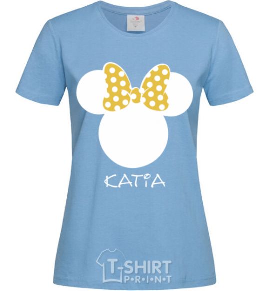 Women's T-shirt Katia minnie mouse sky-blue фото