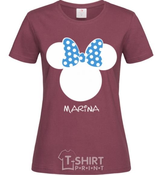 Women's T-shirt Marina minnie mouse burgundy фото