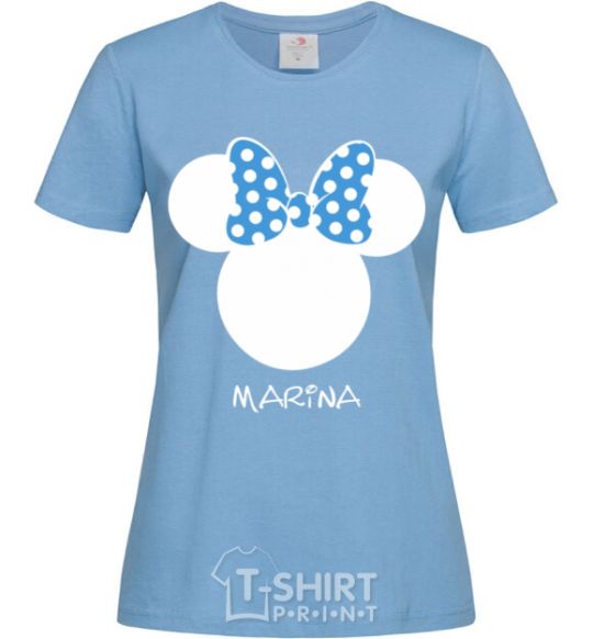 Women's T-shirt Marina minnie mouse sky-blue фото