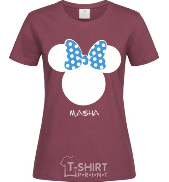 Women's T-shirt Masha minnie mouse burgundy фото