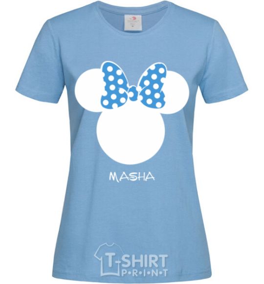 Women's T-shirt Masha minnie mouse sky-blue фото