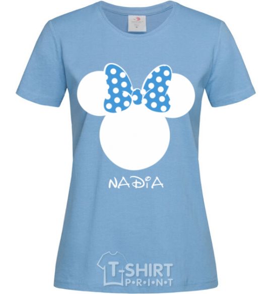 Women's T-shirt Nadia minnie mouse sky-blue фото