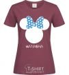 Women's T-shirt Natasha minnie mouse burgundy фото