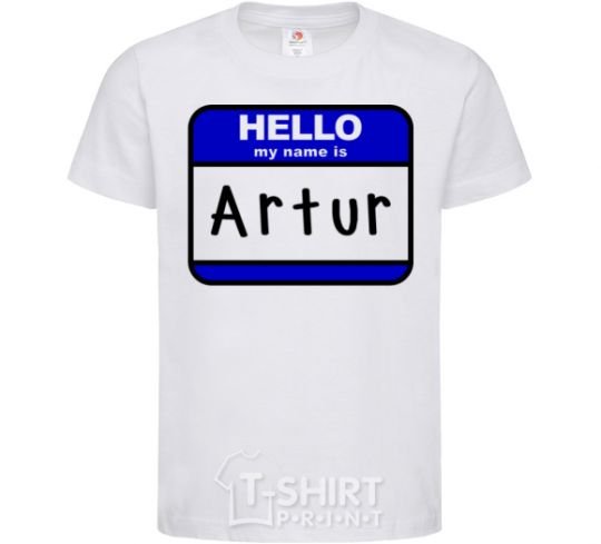 Kids T-shirt Hello my name is Artur White фото