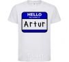 Kids T-shirt Hello my name is Artur White фото