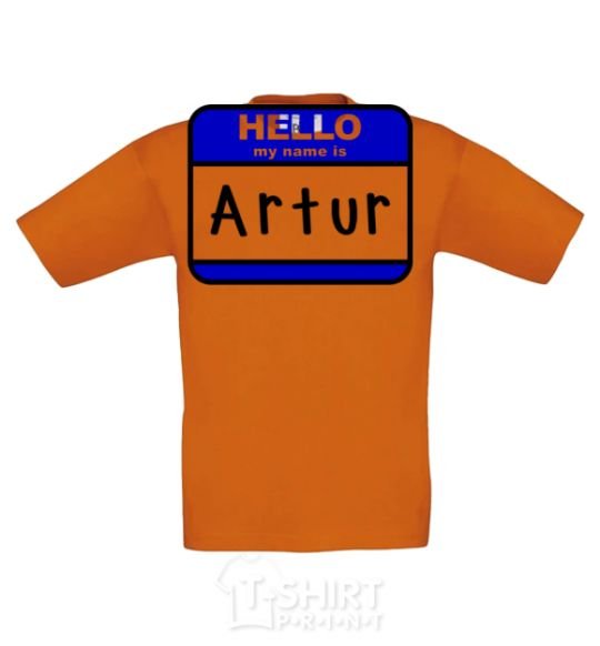 Kids T-shirt Hello my name is Artur cornsilk фото