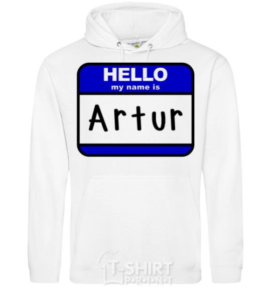 Men`s hoodie Hello my name is Artur White фото