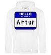 Men`s hoodie Hello my name is Artur White фото