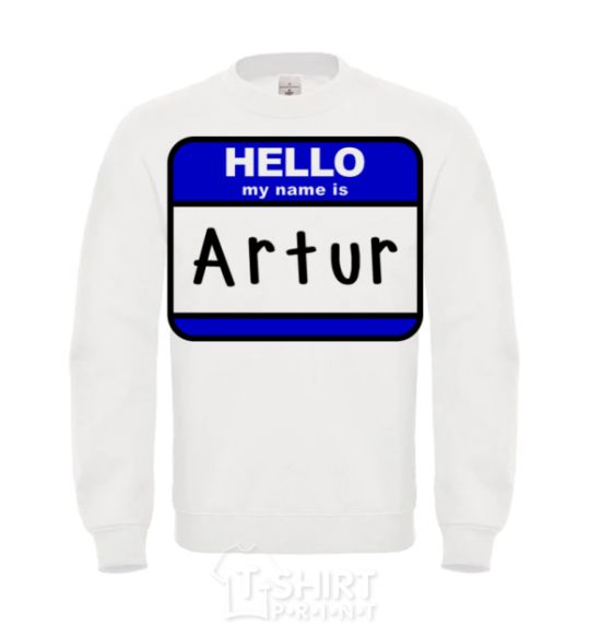 Свитшот Hello my name is Artur Белый фото