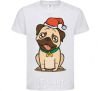 Kids T-shirt Xmas pug happy White фото