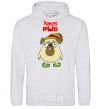 Men`s hoodie XMAS PUG Elf sport-grey фото