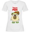 Women's T-shirt XMAS PUG Elf White фото