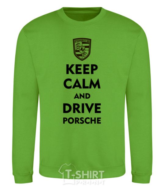 Свитшот Keep calm and drive Porsche Лаймовый фото