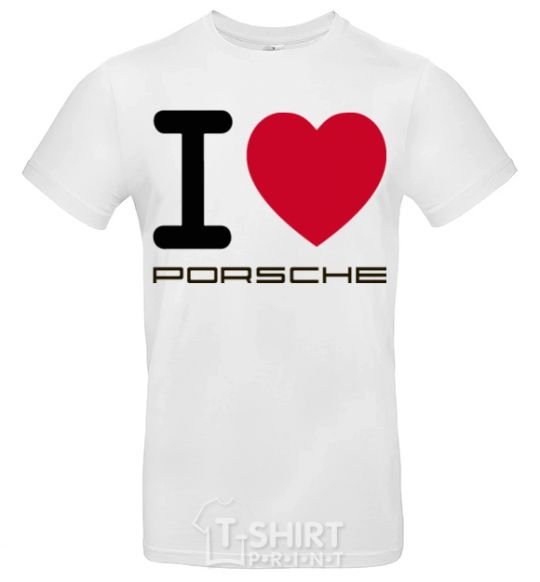 Мужская футболка I love Porsche Белый фото