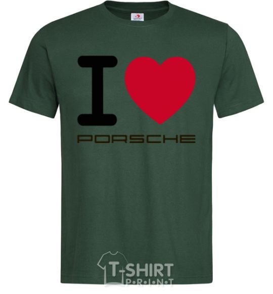 Men's T-Shirt I love Porsche bottle-green фото