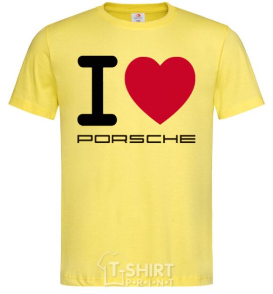 Мужская футболка I love Porsche Лимонный фото