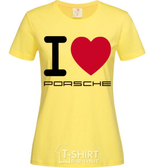 Женская футболка I love Porsche Лимонный фото