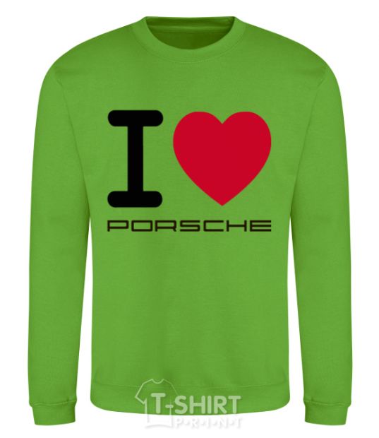 Sweatshirt I love Porsche orchid-green фото