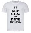 Мужская футболка Keep calm and drive Honda Белый фото