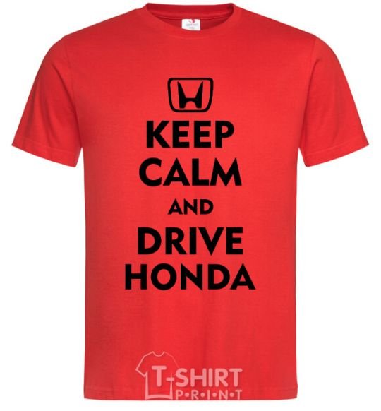 Men's T-Shirt Keep calm and drive Honda red фото