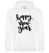 Men`s hoodie Happy New Year Curvy White фото