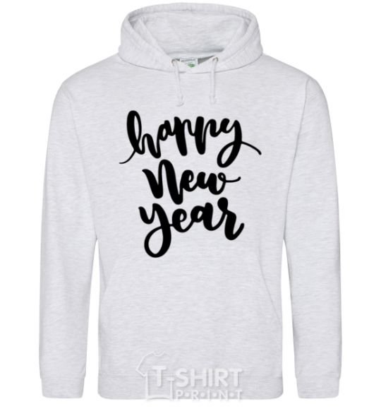 Men`s hoodie Happy New Year Curvy sport-grey фото