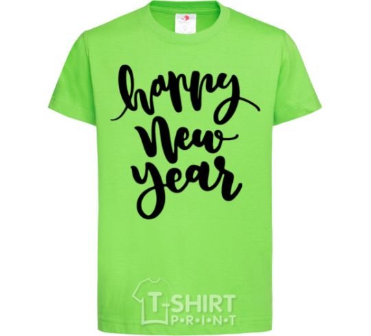 Kids T-shirt Happy New Year Curvy orchid-green фото