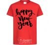 Kids T-shirt Happy New Year Curvy red фото